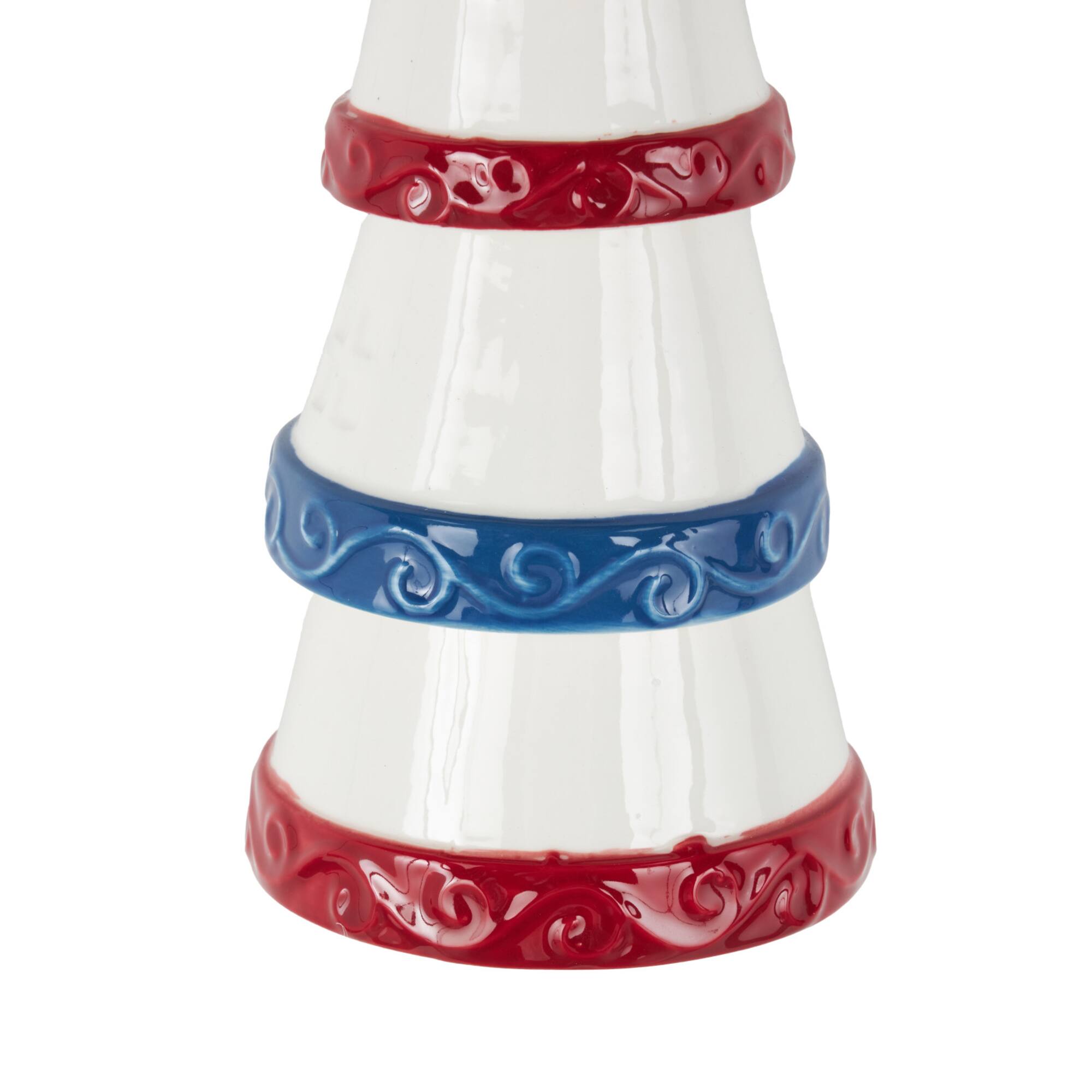 21" Red, White & Blue Ceramic Light House Windchime